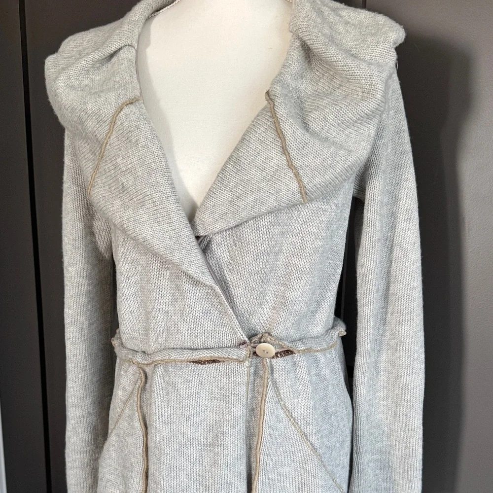 Anthropologie Tiny Shawl Collar Long Cardigan Sz M
